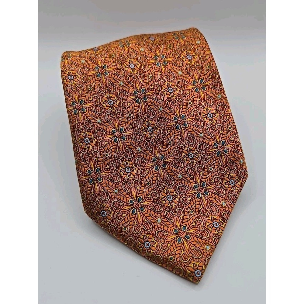 Brand Q Mens Tie 4‎ In X  56 In Orange Textured